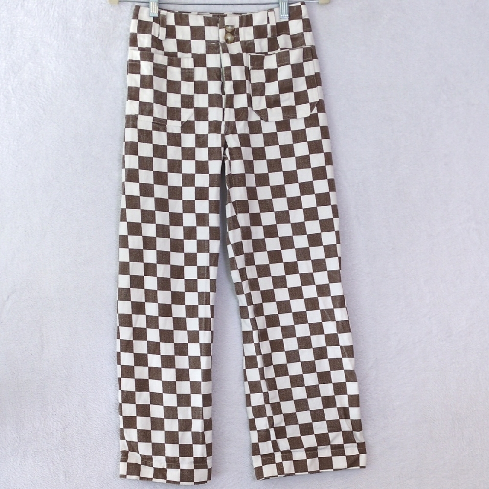SHEIN‎ Junior's Black & White Checkered Straight Leg Pants Size S